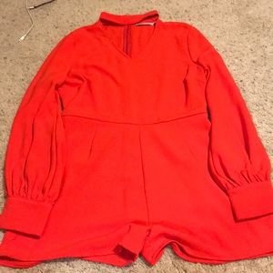 💄red halter top romper!